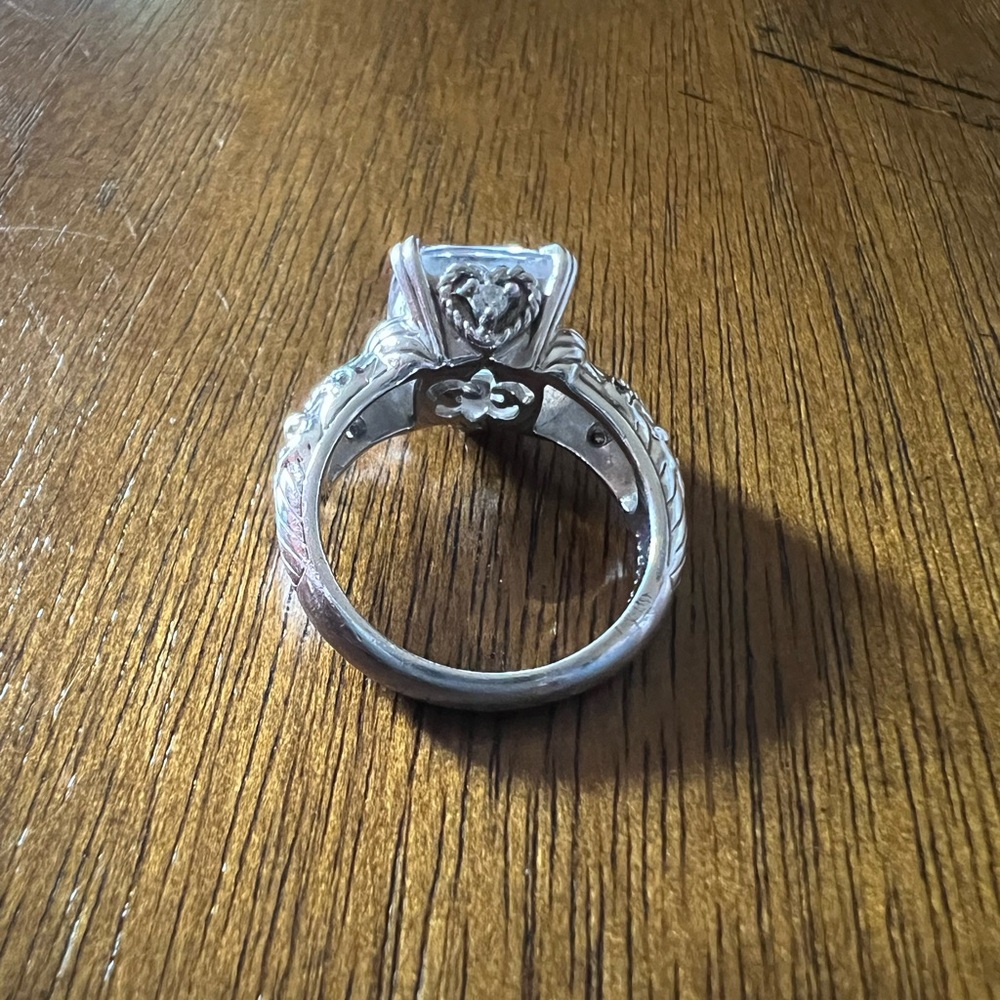 Judith Ripka Asscher Cut Diamonique CZ Ring Size 6 - Picture 7 of 12